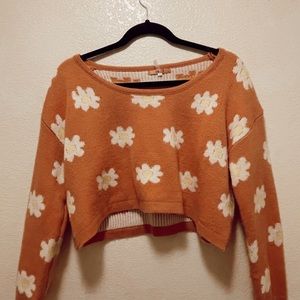 peach floral sweater